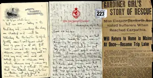 Helpless: RMS Carpathia - two letters and a newspaper cutting