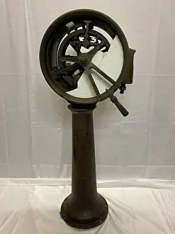 Rostron: RMS Carpathia, salvaged engine order telegraph on base