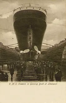 Propped: RMS Oceanic in Graving Dock, Liverpool
