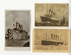 Dazzle: RMS Olympic - three postcards
