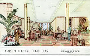 Luxurious: RMS Queen Mary - The Garden Lounge - Third Class