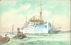 Strathnaver: RMS Strathnaver on the Lower Thames