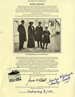Authenticity: RMS Titanic - Certificate of Authenticity with photo