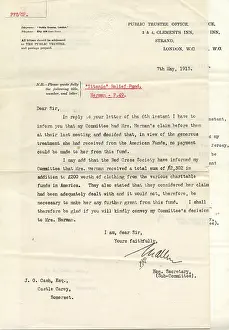 Typewritten: RMS Titanic - compensation claim of Mrs Herman