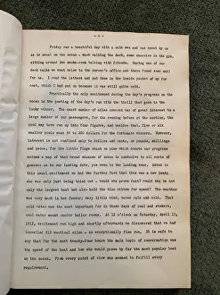 Typewritten: RMS Titanic, First Class passenger, Richard Norris Williams
