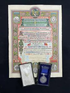 Cottam: RMS Titanic, Harold Cottam Collection, Carpathia silver meda