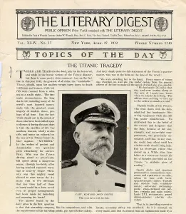 Henry Aldridge & Son Ltd.: RMS Titanic, The Literary Digest front page