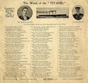 RMS Titanic - postcard, Wallace Hartley, Captain Smith