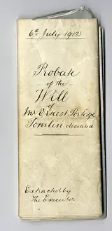 Executor: RMS Titanic - Probate of the Will, Ernest Tomlin, victim
