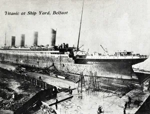 Henry Aldridge & Son Ltd.: RMS Titanic in the shipyard at Belfast