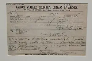 Henry Aldridge & Son Ltd.: RMS Titanic - telegram from Marconi to Carpathia