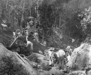 Seychelles: Road making on Praslin Island, Seychelles