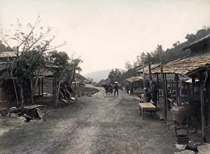 Moji: On the road to Moji, Japan, circa 1880s