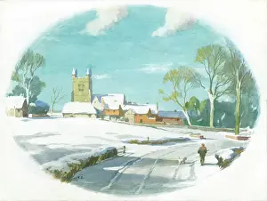 Penshurst: The Road to Penshurst - snow scene