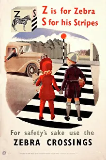 Belisha: Road safety poster, Zebra Crossings