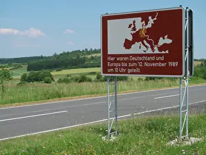 Thueringen: Road sign at Ullitz, Hof-Plauen, Thuringia, Germany