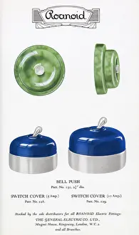 Fittings: Roanoid bakelite bell push and switch covers