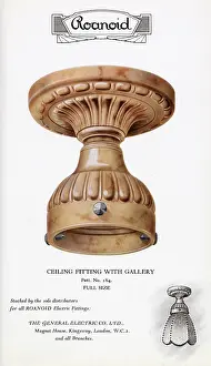 Screws: Roanoid bakelite ceiling fitting with gallery