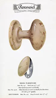 Marbled: Roanoid bakelite doorknob and keyhole cover