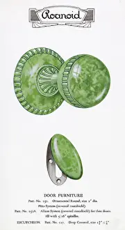 Marbled: Roanoid bakelite doorknob and keyhole cover