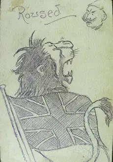 Kitching: A roaring lion and Union Jack with nervous looking Kaiser