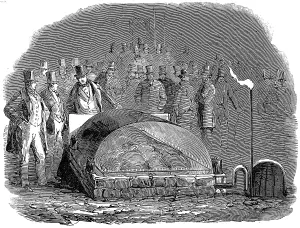 Roasted: Roasting the baron of beef by gas, in the Castle-yard, Exete