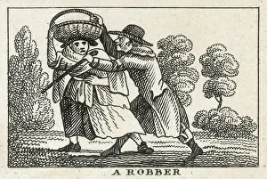 Mugging: A ROBBER ATTACKS A WOMAN