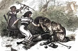 Mary Evans (colourised): ROBBING AND SCALPING