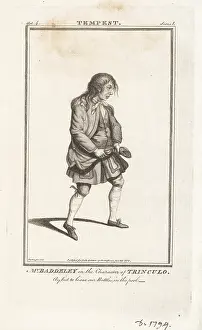 John Bell: Robert Baddeley as Trinculo in The Tempest, 1768