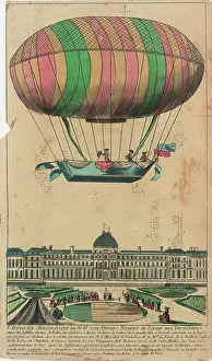 Ascending: Robert Brothers in balloon over the Tuileries, Paris