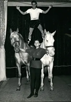 Medrano: Robert Cohen, boxing champion, at Medrano Circus, Paris