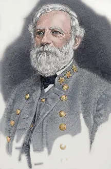 Confederate: Robert E. Lee (1807-1870). Colored engraving
