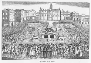 1757: Robert-Francois Damiens - executed by drawing and quartering
