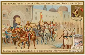 Defeats: Robert Guiscard defeats Saracens and Greeks