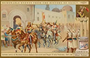 Defeats: Robert Guiscard defeats Saracens and Greeks