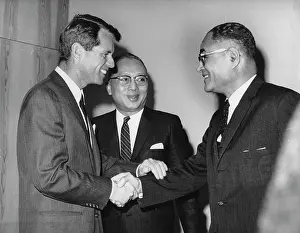 Salutations: Robert Kennedy visits after his stay