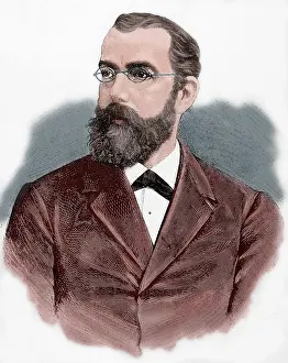 Espanola: Robert Koch (1843-1910). Engraving. Colored