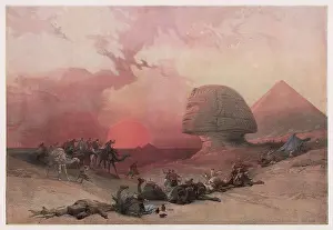 Gizeh: ROBERTS/PYRAMIDS/SUNSET