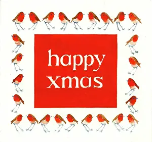 Margery: Robin border around happy xmas