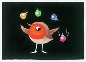 Baubles: Robin Juggling with Christmas Tree Baubles