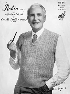 Grandpa: Robin knitting pattern featuring old chap with pipe