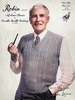 Kitsch: Robin knitting pattern featuring old chap with pipe