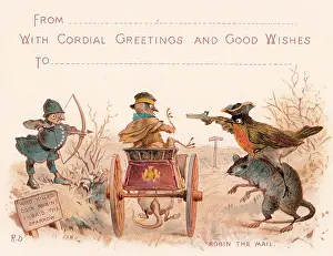 Mailcoach: Robin the Mail on a comic greetings card