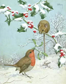 Sprig: Robin and Mouse in the Snow