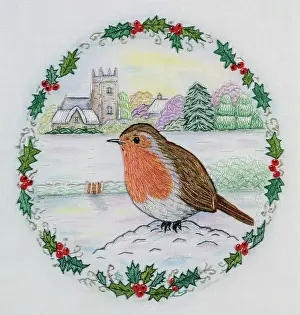 Coggan: Robin in the Snow (embroidery)