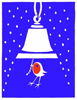 Two Colour: Robin tolling a bell