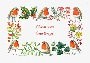 Hawthorns: Robins Border ? with holly, mistletoe etc