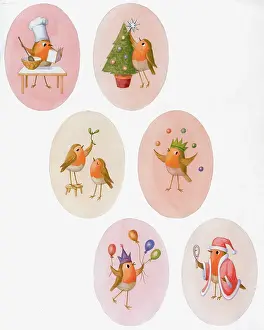 Baubles: Robins at Christmas ? cooking, juggling etc