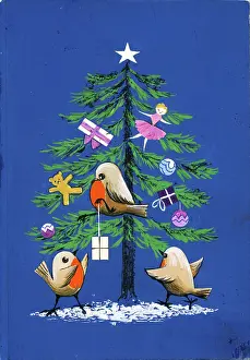 Dunford: Three Robins and Christmas Tree