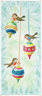 Cooke: Robins on Christmas tree decorations